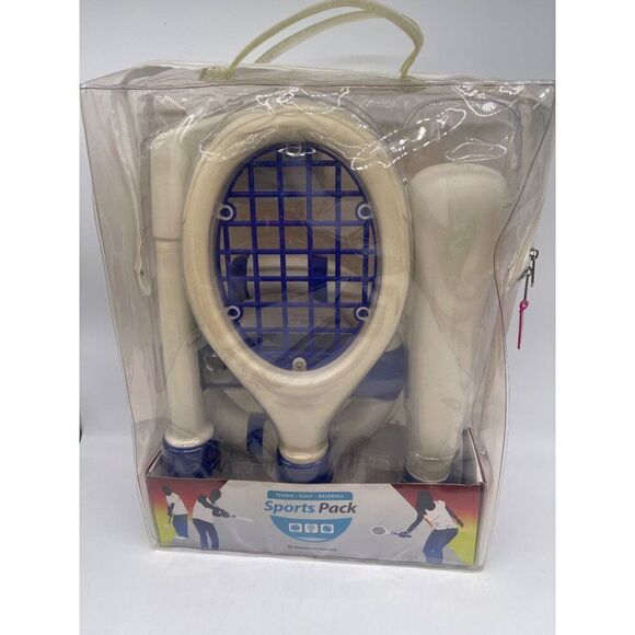 Hasbro Nerf Sports Pack For Nintendo Wii Tennis Golf Baseball Wheel - Picture 2 of 6